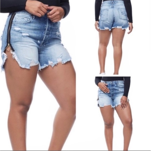 NWT Good American Exposed Zipper Bombshell Jean Short Sz 6 - Picture 3 of 7